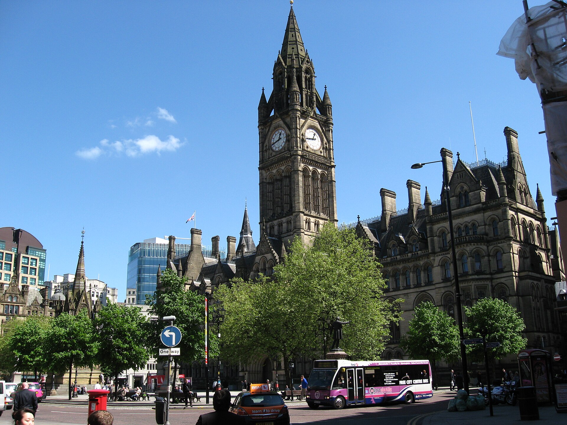 Manchester Town Hall on Albert Square in the city centre