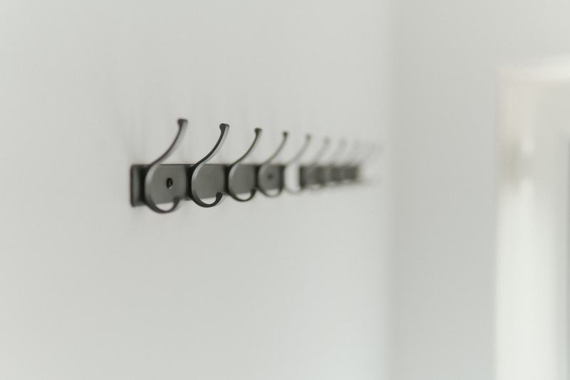 Coat hooks by the living room door