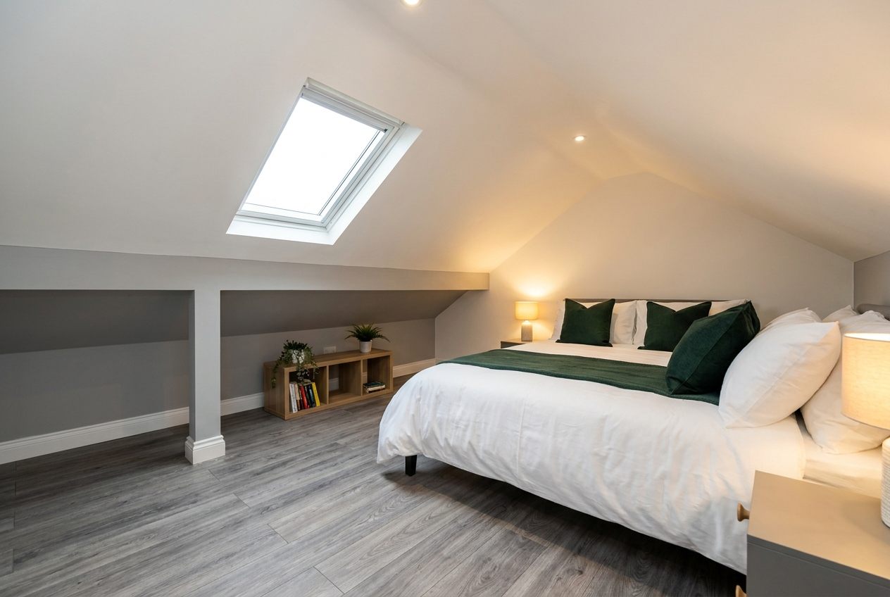 Attic bedroom at our Wythenshawe house, Sharston