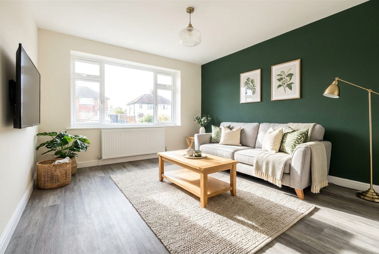 Living room at our Wythenshawe house, Sharston